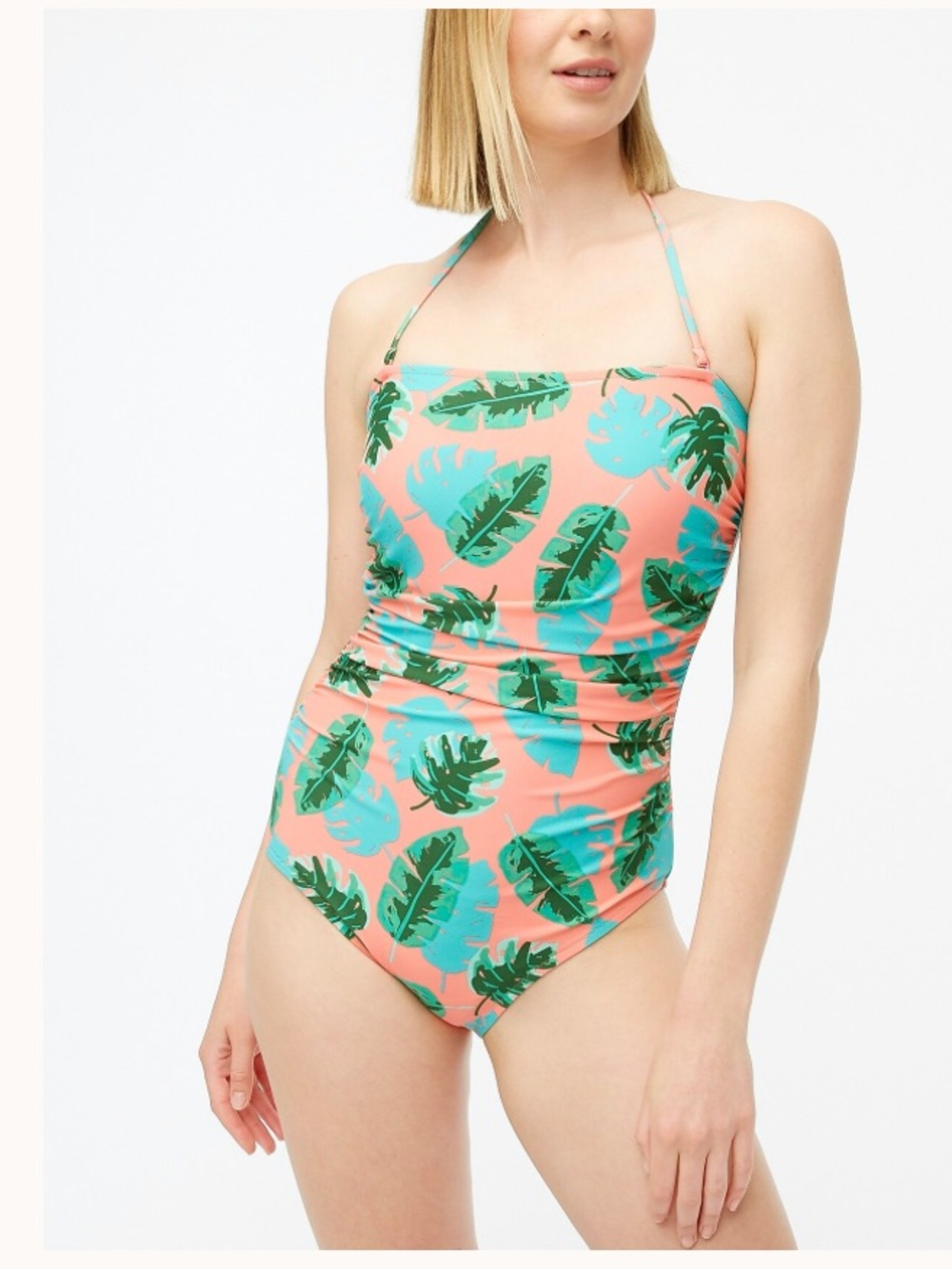 J.CREW FACTORY Printed strapless one-piece swimsuit Like New